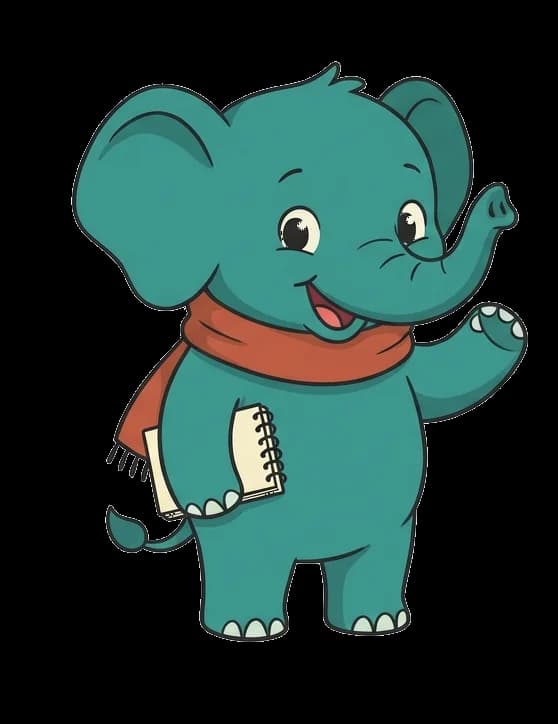 Stompy the elephant waving hello