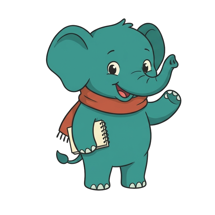 Stompy the elephant waving hello