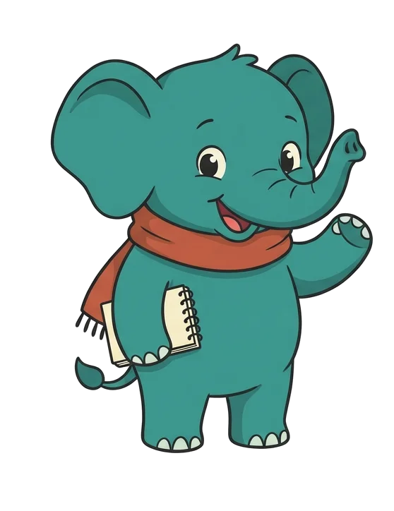 Stompy the elephant waving hello